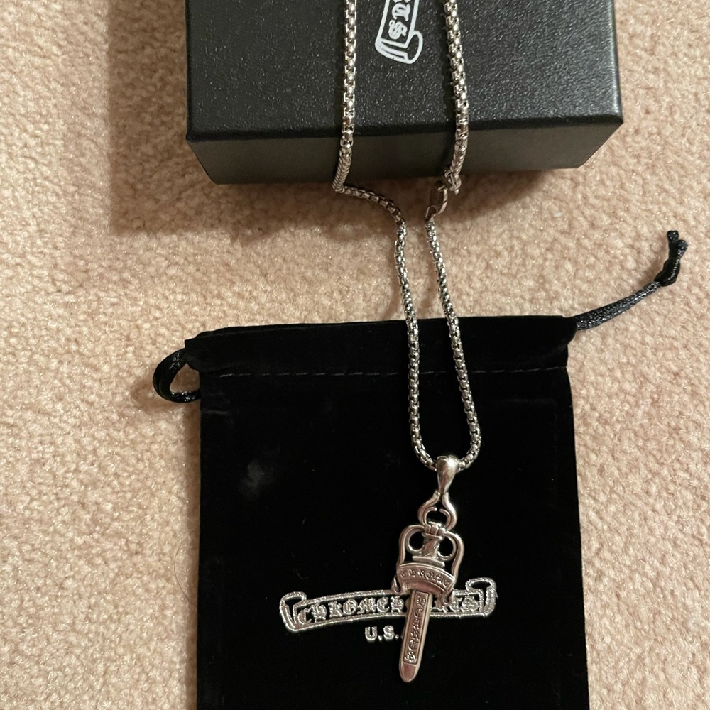 Brand new chrome hearts dagger necklace